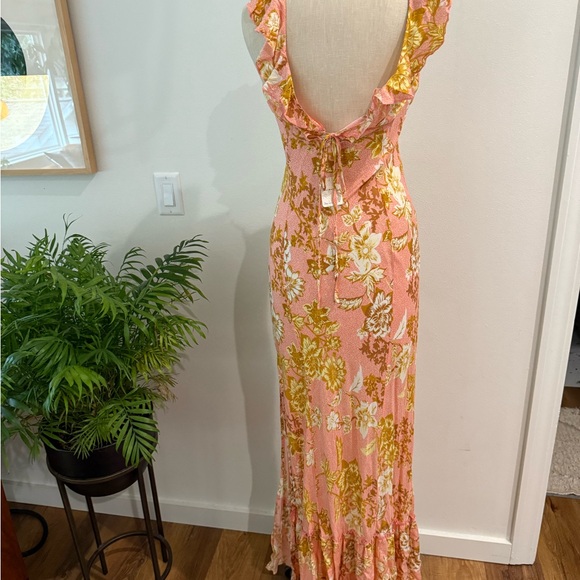 Free people new with tags Floral Pink and Yellow Maxi slip dress - Picture 6 of 9